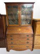 A 19th century mahogany and satinwood inlaid bureau bookcase,