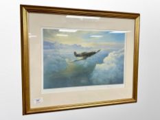 After Trevor Lay : Lone Spitfire, signed colour print,