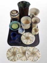 A group of Scandinavian ceramics, Royal Copenhagen Faience coasters,