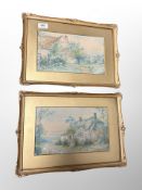 G R Mason : A pair of watercolour studies of rural cottages,