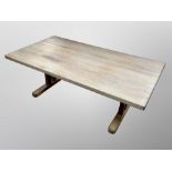 A Danish bleached rectangular low coffee table,