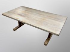 A Danish bleached rectangular low coffee table,