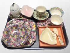 Royal Winton ceramics to include chintz bowls, tea cup, sandwich plate,