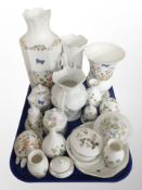 A collection of porcelain including Aynsley Cottage Garden,