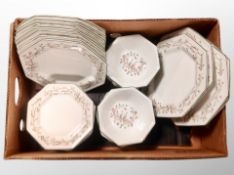 A box of Johnson Brothers Eternal Beau dinner ware