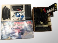 A Scalextric Formula 1 racing set and further box containing track etc