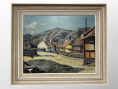 Danish School : Rural homesteads, oil on canvas,