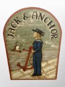 A nautical style panel 'Jack and Anchor',