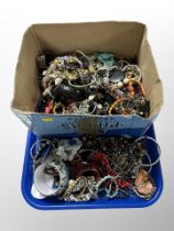 A box of mixed costume jewellery