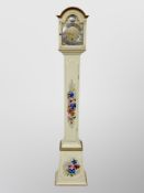 A painted Tempus Fugit grandmother clock, height 175 cm,