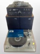 A Mitsubishi automatic return turn table DP-210 with instructions,