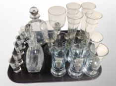 A group of Scandinavian glass ware, decanters,