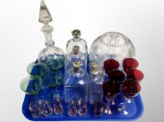 A group of Danish glass ware, crystal vase, decanter with stopper,