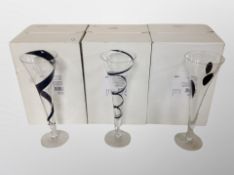 Three boxed sets of four LSA International champagne flutes (12)