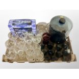 A collection of crystal drinking glasses, four Capri crystal tumblers,