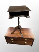 A Danish teak veneered brass mounted campaign style low chest,
