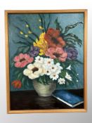 Danish School : Still life of flowers in a vase, oil on canvas,