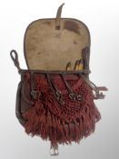 A 20th century stitched brown leather shooting satchel