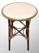 A bamboo circular occasional table height 66 cm
