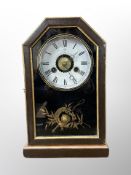 A Junghans painted pine mantle clock