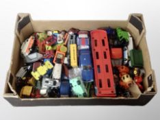 A box of un-boxed die cast cars, Corgi, Polistil,