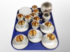 Twenty two pieces of Weidingerglas porcelain coffee china together with two Copenhagen crackle