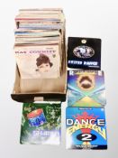 A box of LP's records, Boss Drum by Shamen (signed) and other mixed titles,