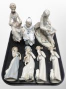 A group of seven Spanish porcelain figures