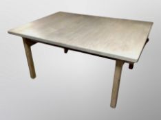 A Danish bleached oak rectangular table,