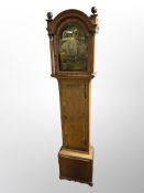 A 19th century oak longcase clock with later brass dial signed James Todd, Bradford,