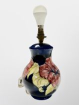 A Moorcroft table lamp,