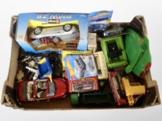 A box of Burago BMW Z8 die cast car in box, further die cast vehicles, hot wheels,