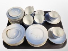 Thirty five pieces of Bing and Grondahl blue and white porcelain tea china