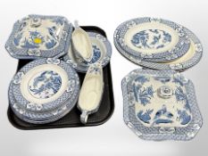 Twenty-two pieces of Wood & Sons Yuan blue and white dinner ware