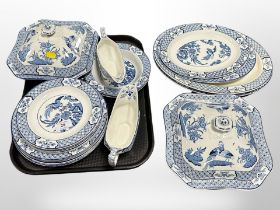 Twenty-two pieces of Wood & Sons Yuan blue and white dinner ware