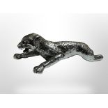 A Desmo Leaping Leopard die cast chrome car mascot,