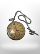 A railway pocket watch signed Diamante on chain