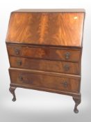 A 1920's mahogany bureau,