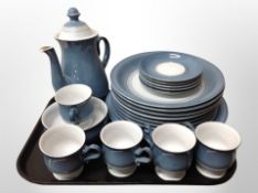 Approximately fifty five pieces of Denby tea and dinner china