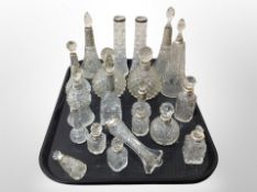 A group of crystal dressing table bottles,