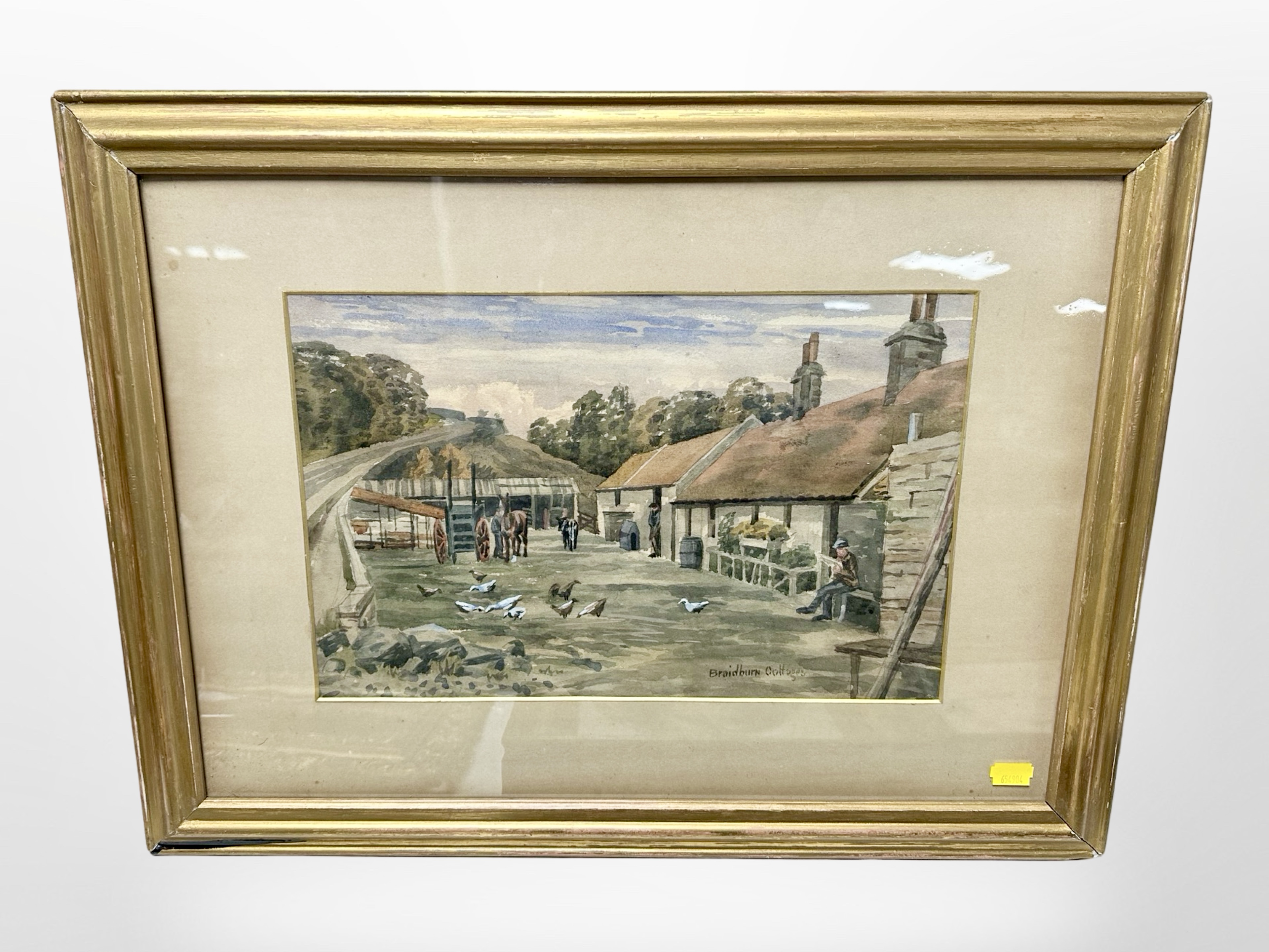 British School : Braidburn Cottages, watercolour,