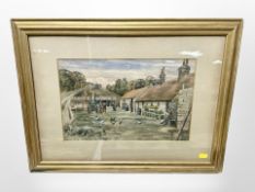 British School : Braidburn Cottages, watercolour,