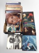 A box of LP's and 45's, ELO, Bad Company, Phil Collins, George Benson,
