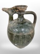 A 19th century terracotta wine jug,