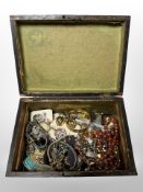 A Victorian walnut jewellery box,