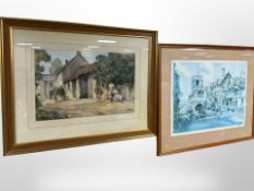 Three gilt framed watercolours by Sturgeon and a further signed print by the same artist (4)