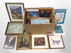 A box of continental pictures and prints,