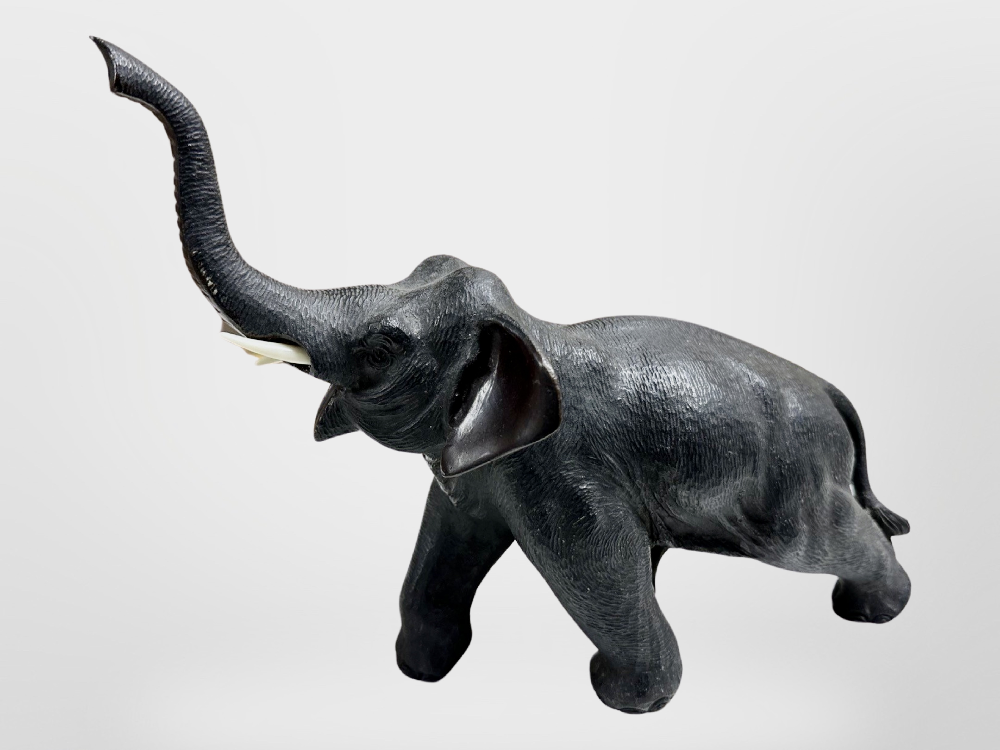 A Japanese Meiji period bronze elephant,