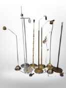 Nine continental metal standard lamps