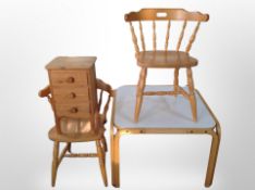 A pair of pine chairs,